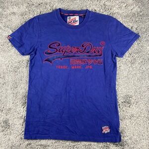 Superdry Downhill Racer Shirt Mens Medium Blue Embroidered Graphic Cotton Tee